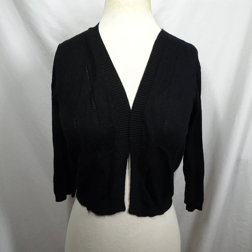 Tenney Rose Design NY Women Open Front Cropped Cardigan Sweater Size M